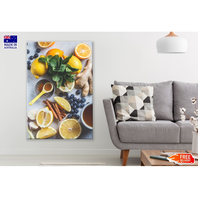 Lemon & Ginger on Table View Print 100% Australian Made