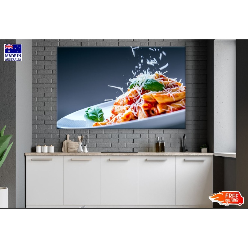 Pasta Penne with Tomato Bolognese Sauce Closeup Photograph Print 100% Australian Made