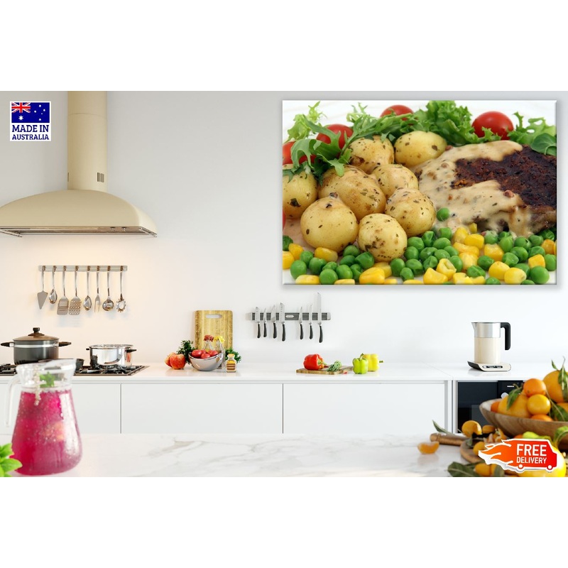 Potato Corn and Tomatoes with Beef Photograph Print 100% Australian Made