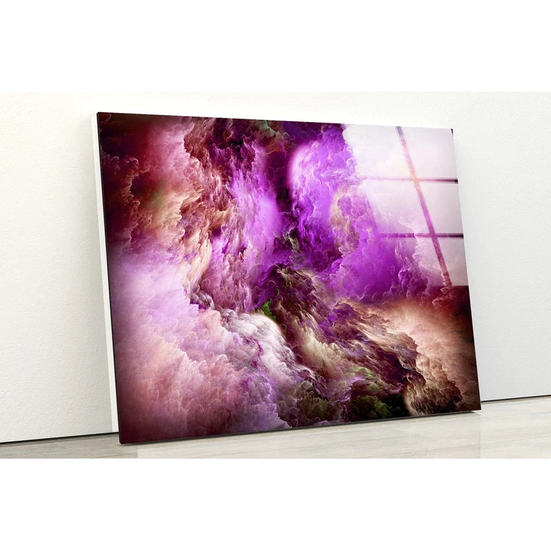 Purple Brown Pink Fluid UV Direct Aluminum Print Australian Made Quality
