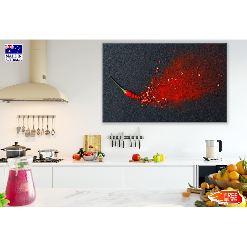 Red Pepper Flakes and Chilli Powder Photograph Print 100% Australian Made