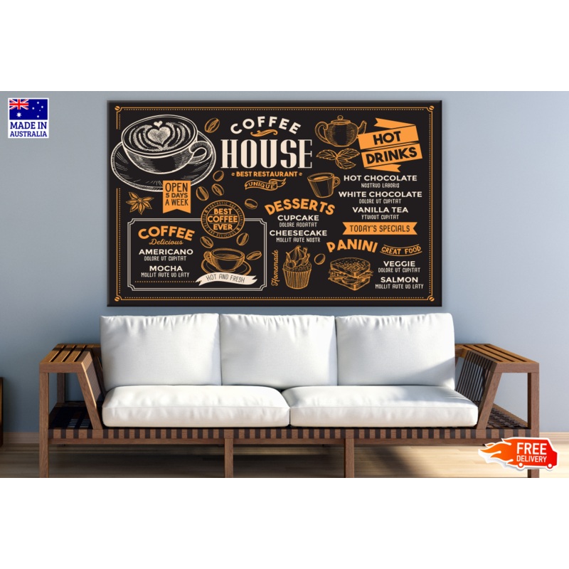 Restaurant Menu Blackboard Kitchen & Restaurant Print 100% Australian Made