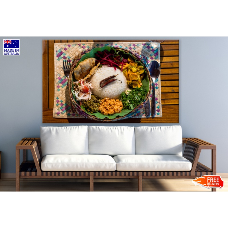 Rice & Curry On Lotus Leaf Kitchen & Restaurant  Print 100% Australian Made