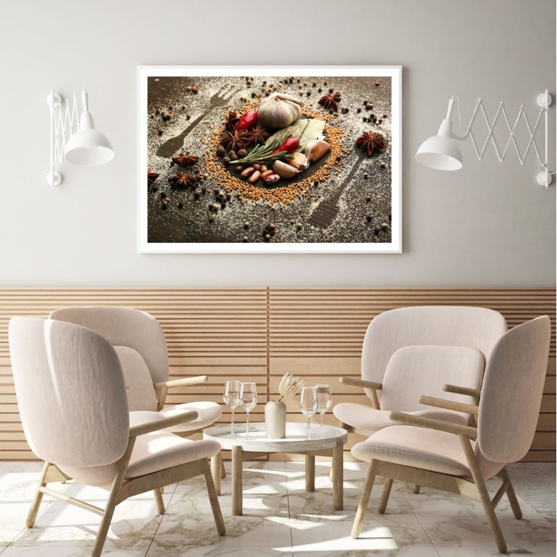 Spices on Kitchen Table Closeup Home Decor Premium Quality Poster Print Choose Your Sizes