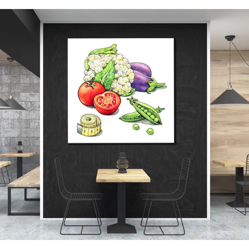 Square Canvas Vegetables Art High Quality Print 100% Australian Made