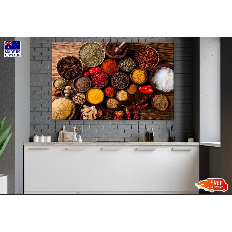 Traditional Oriental Spices in Bowls Photograph Print 100% Australian Made