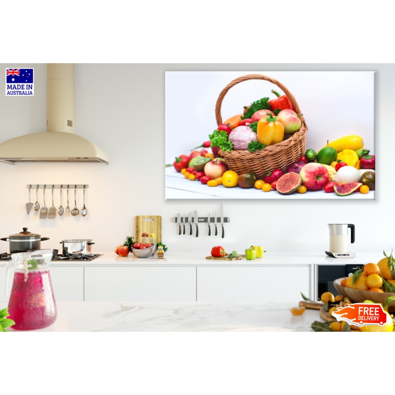 Vegetable Basket & Fruits Kitchen & Restaurant Print 100% Australian Made