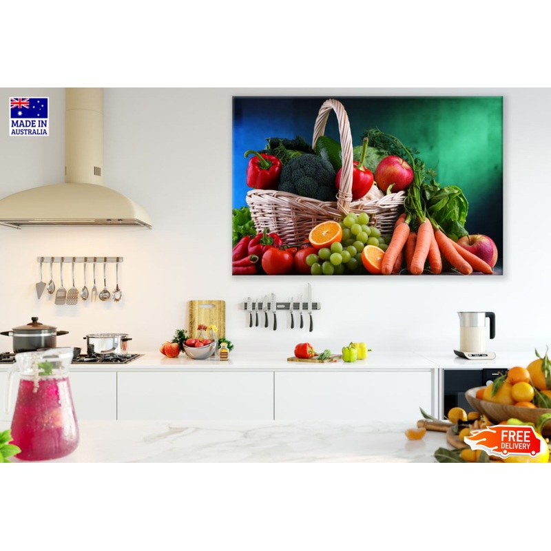 Vegetable Basket on Tabel View Print 100% Australian Made