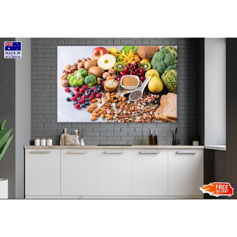 Vegetables Fruit Seeds Beans Ingredients Photograph Print 100% Australian Made