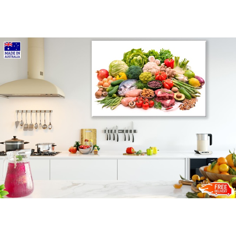 Vegetables Meats & Spices View Print 100% Australian Made