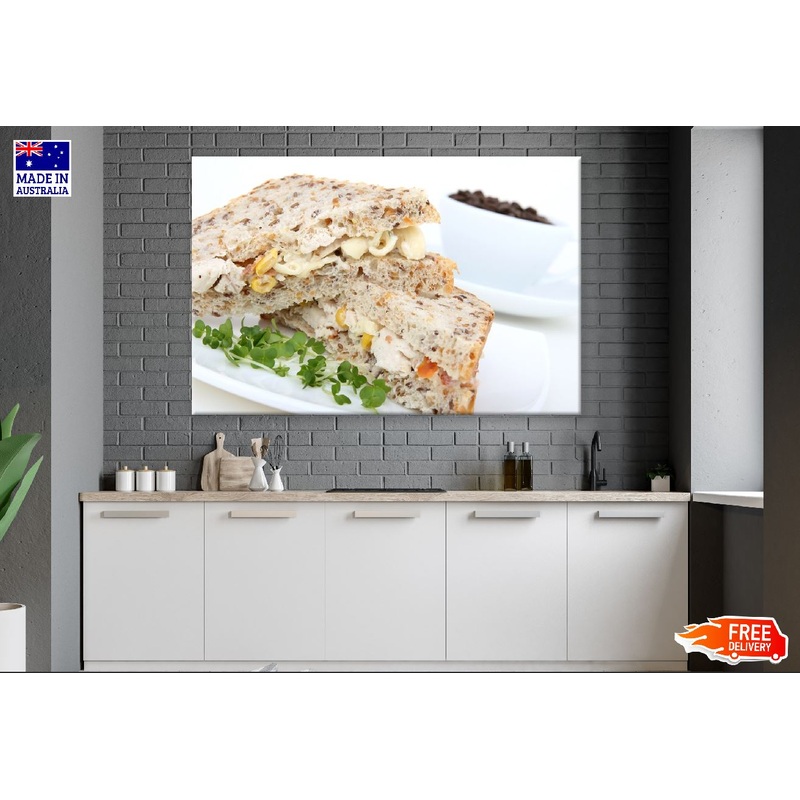 Brown Bread Sandwich Closeup Photograph Print 100% Australian Made