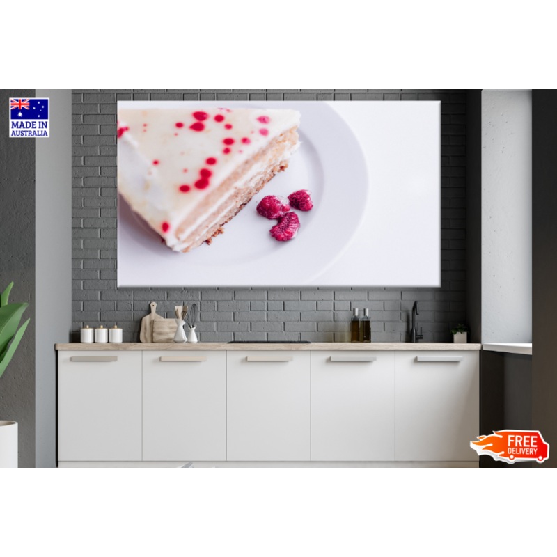 Dessert Cake With Strawberries Print 100% Australian Made