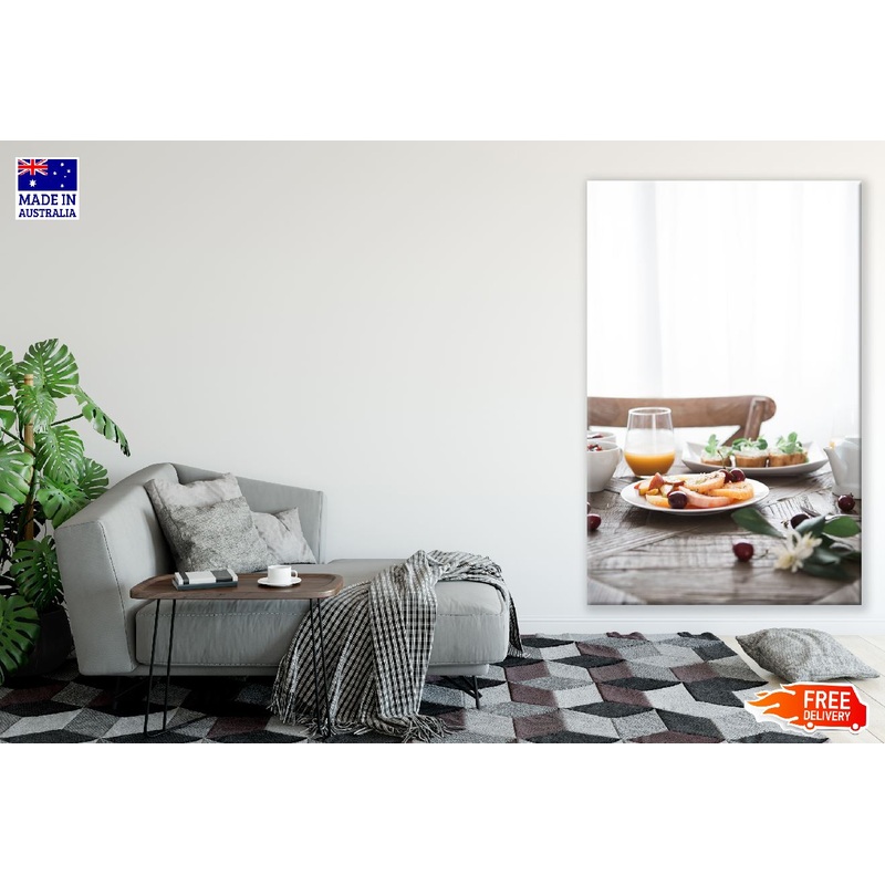 Meal Plates Table with Fruits Photograph Print 100% Australian Made