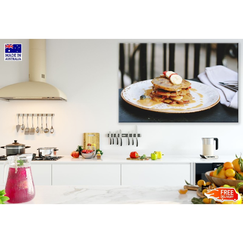 Pancake Sauce Dessert Fruits Photograph Print 100% Australian Made