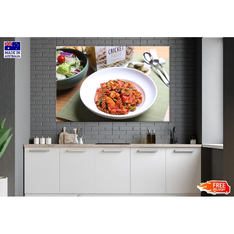 Pasta with Bowl Closeup Photograph Print 100% Australian Made