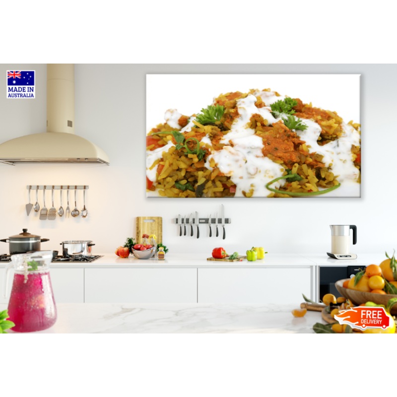 Rice With Curd & Curry View Print 100% Australian Made