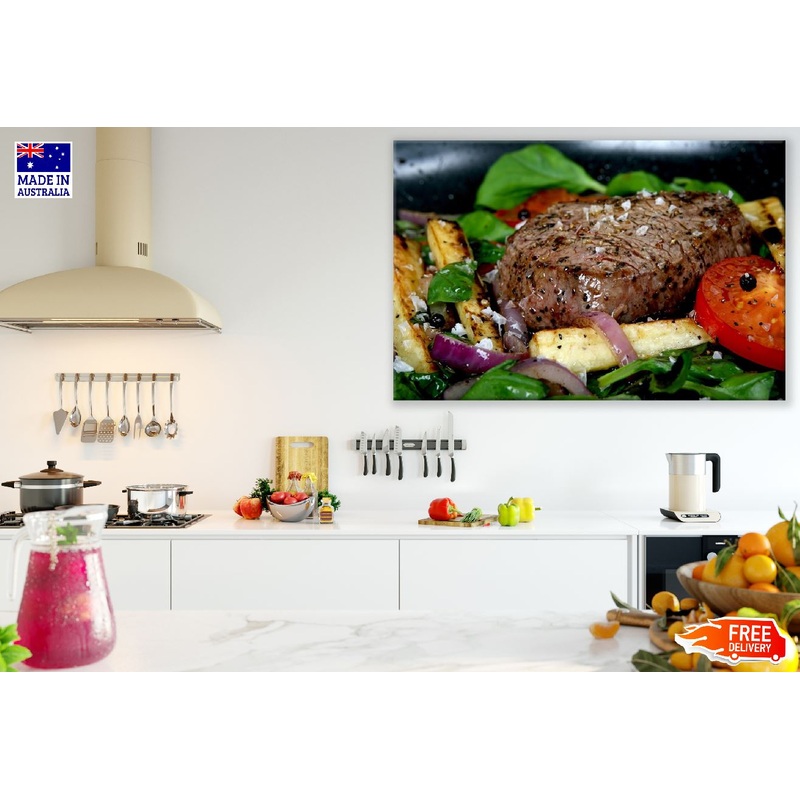 Steak Meat Meal Closeup Photograph Print 100% Australian Made