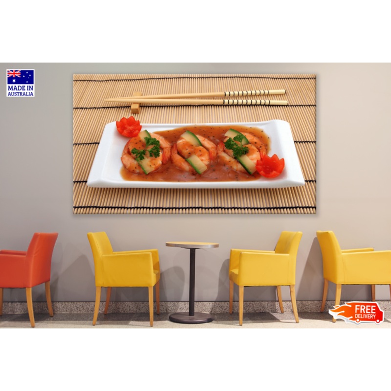 Vegetables And Tomato Garnish With Chop Print 100% Australian Made