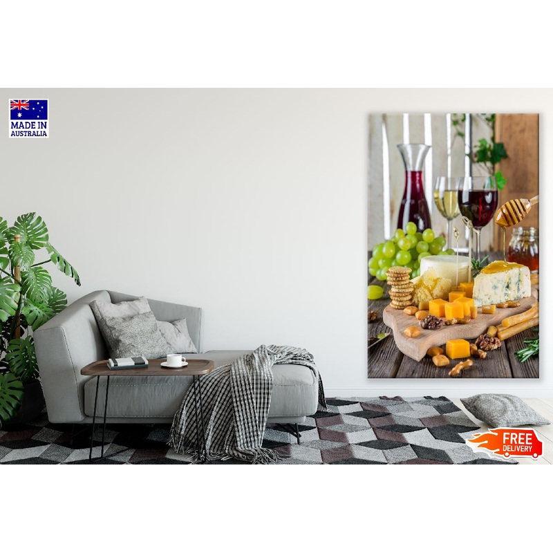 Wine and Cheese Closeup Photograph Print 100% Australian Made